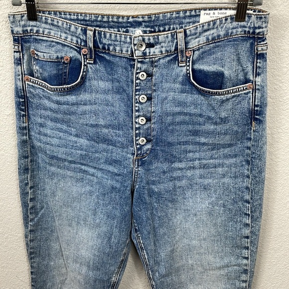NWT Rag & Bone Nina High Rise Skinny Jeans Farrow Wash Button Fly Sz 33 - Picture 3 of 10